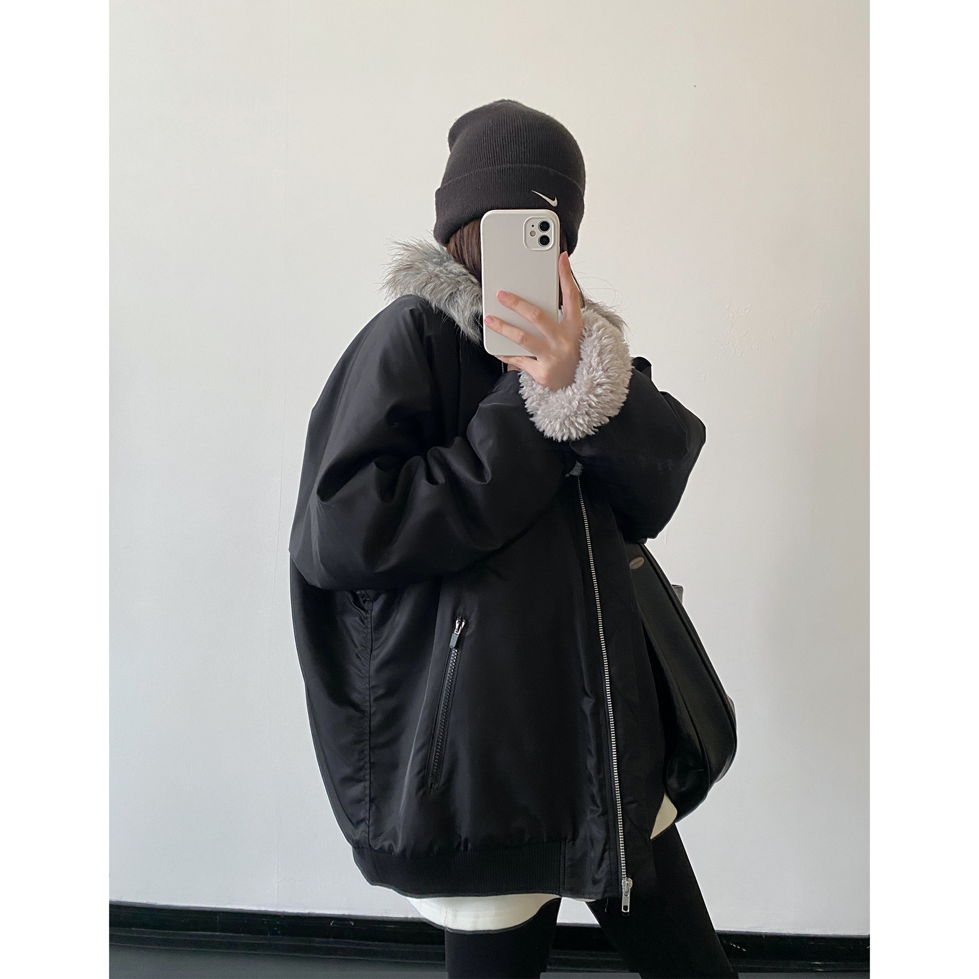 皮草仿貂毛秋冬夹克派克服外套