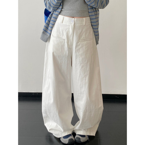 直筒弯刀裤女夏季长裤宽松裤子