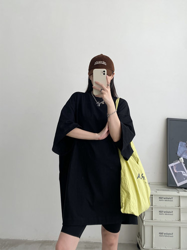 经典宽领大廓形重磅全棉短袖T恤