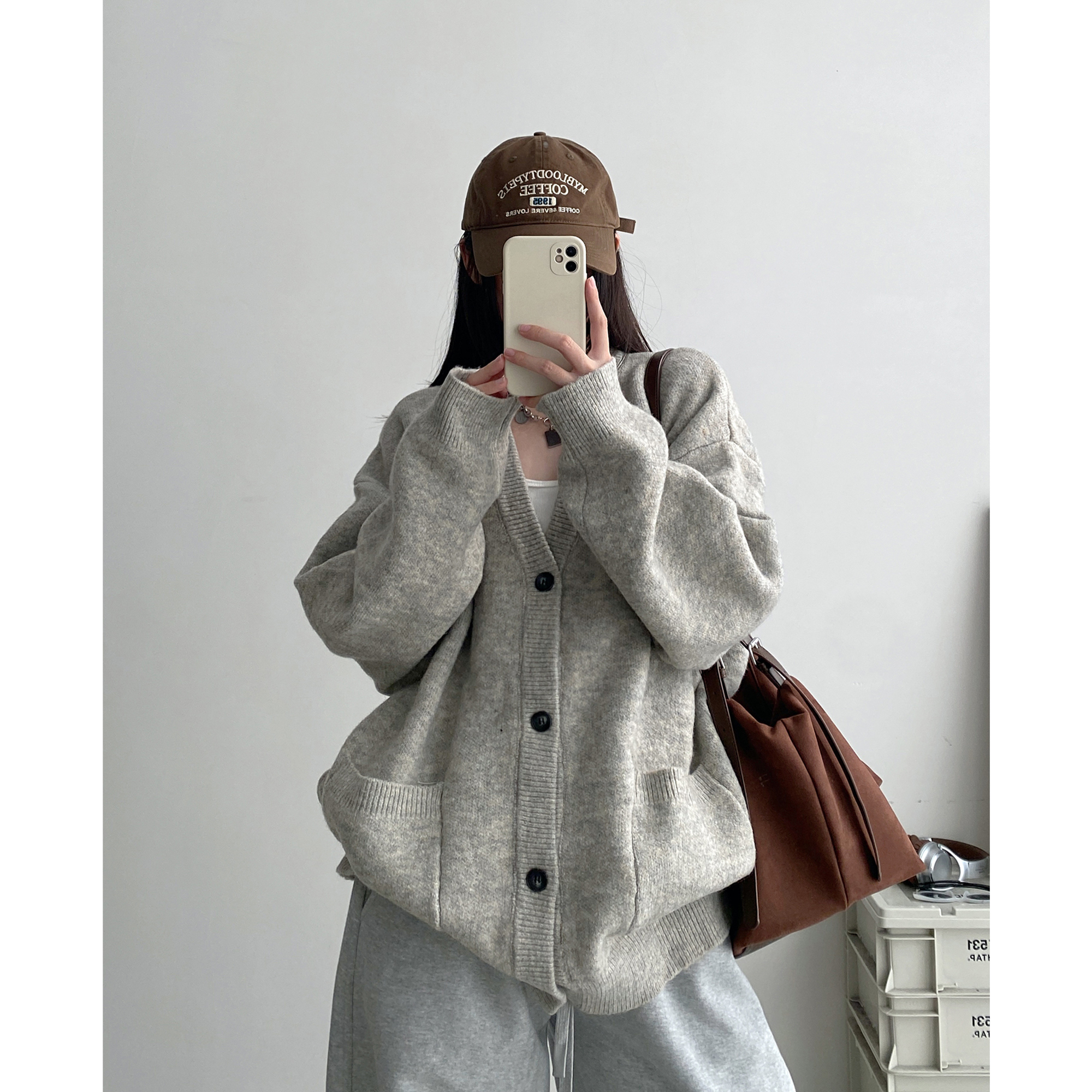 开衫毛衣女春秋宽松针织衫外套