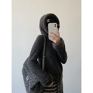 sun柚 奶芙芙自发热面料羊羔毛双面德绒亲肤温暖连帽卫衣女秋冬季