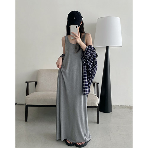 背心连衣裙慵懒显瘦宽松长裙夏