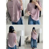 sun柚 雪花棉日系元 气感玫瑰印花T恤设计感宽松休闲百搭上衣