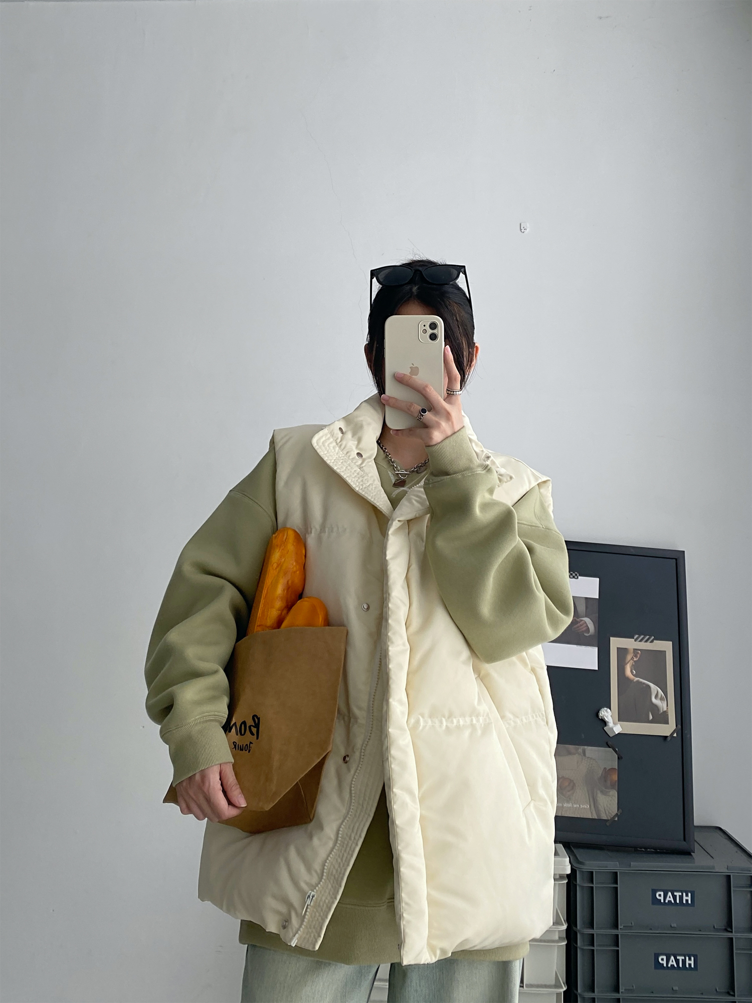 白鸭绒羽绒马甲女冬季加厚防风