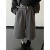 裤 sun柚 毛尼质感宽松特供阔腿裤 西装 专属秋冬 时髦七分裤