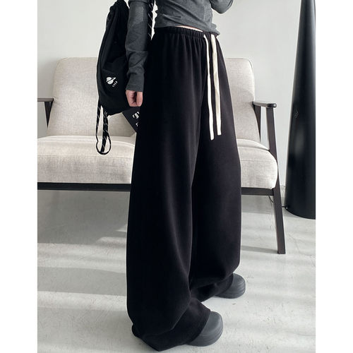 新款宽松休闲裤加厚长裤裤子女