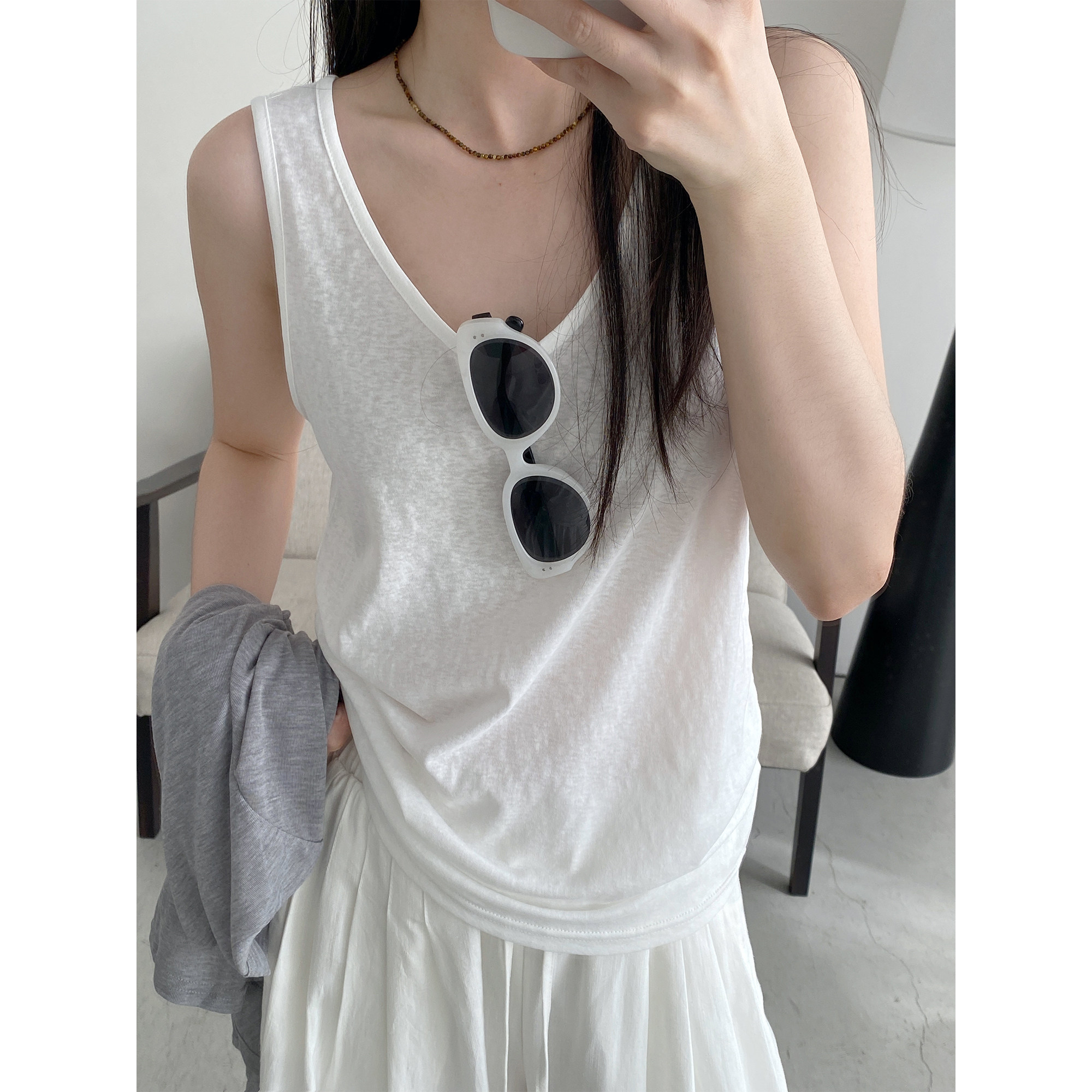 【清仓价】松弛感打底背心基础百搭舒服慵懒随意可外穿简约纯色