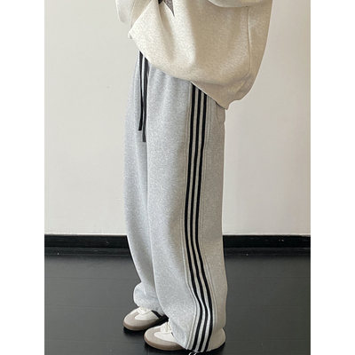 两穿长绒棉卫裤显瘦保暖阔腿裤女