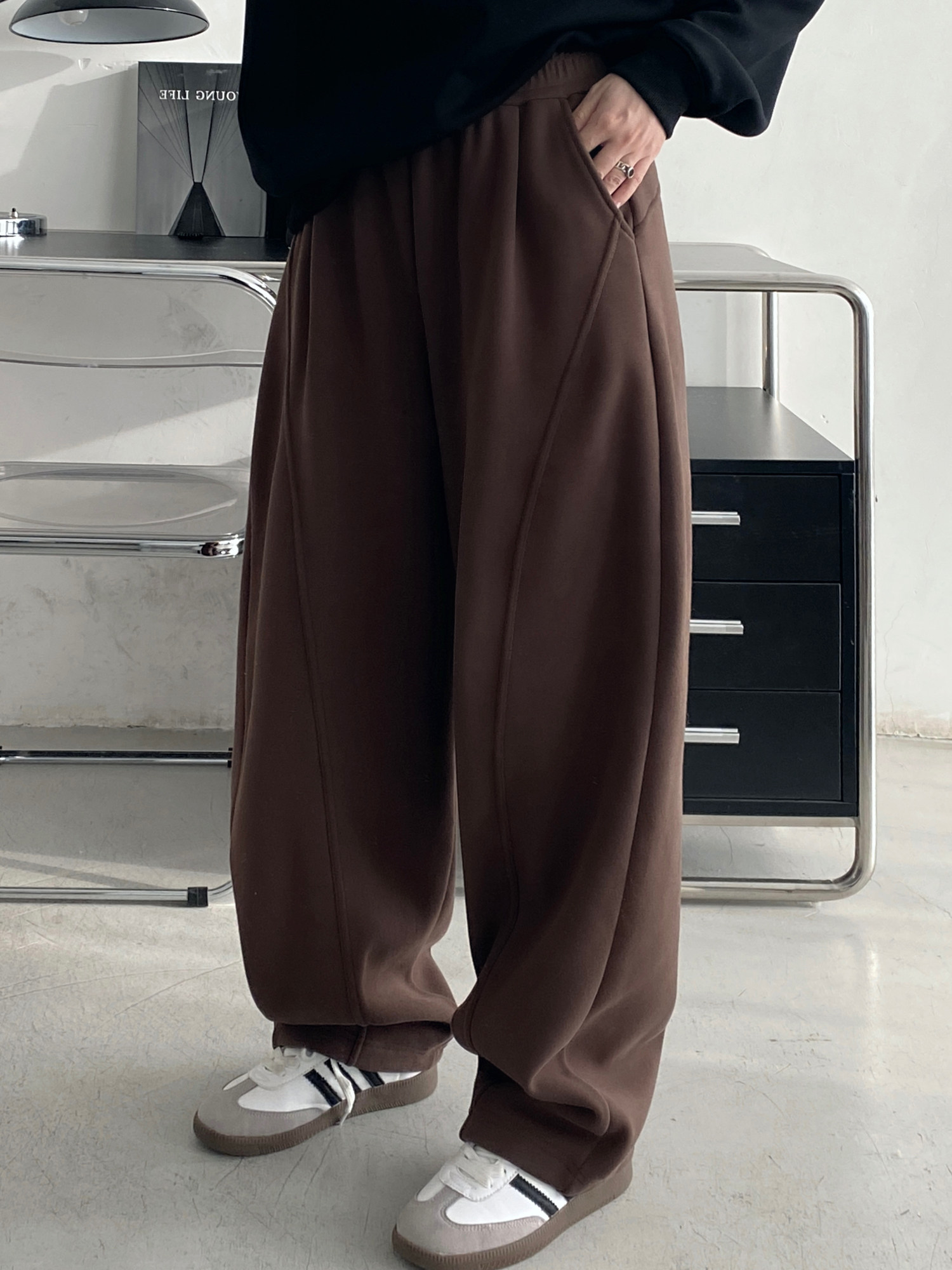 【清仓价】秋冬加绒加厚羊羔绒宽松显瘦弯刀奶奶裤卫裤阔腿裤女,女装/女士精品,休闲裤,淘宝优惠券,粉丝福利购,淘宝优惠卷