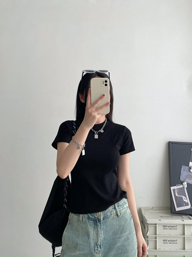 长/短袖t恤女小众正肩打底衫