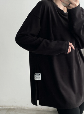 sun柚 升级保暖德绒打底衫女秋冬加厚内搭宽松白色长袖t恤上衣服