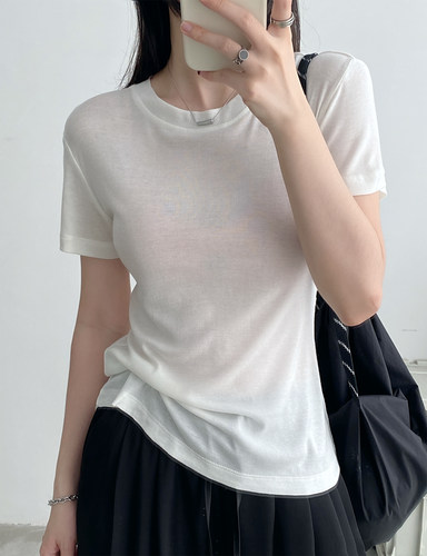 夏季新款休闲短袖圆领t恤上衣女