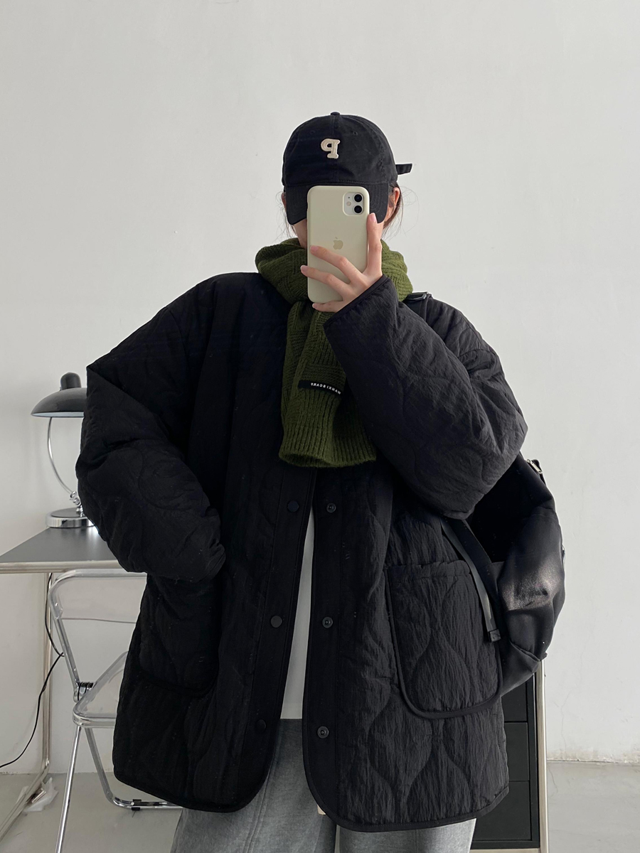 宽松慵懒风夹棉棉服女外套