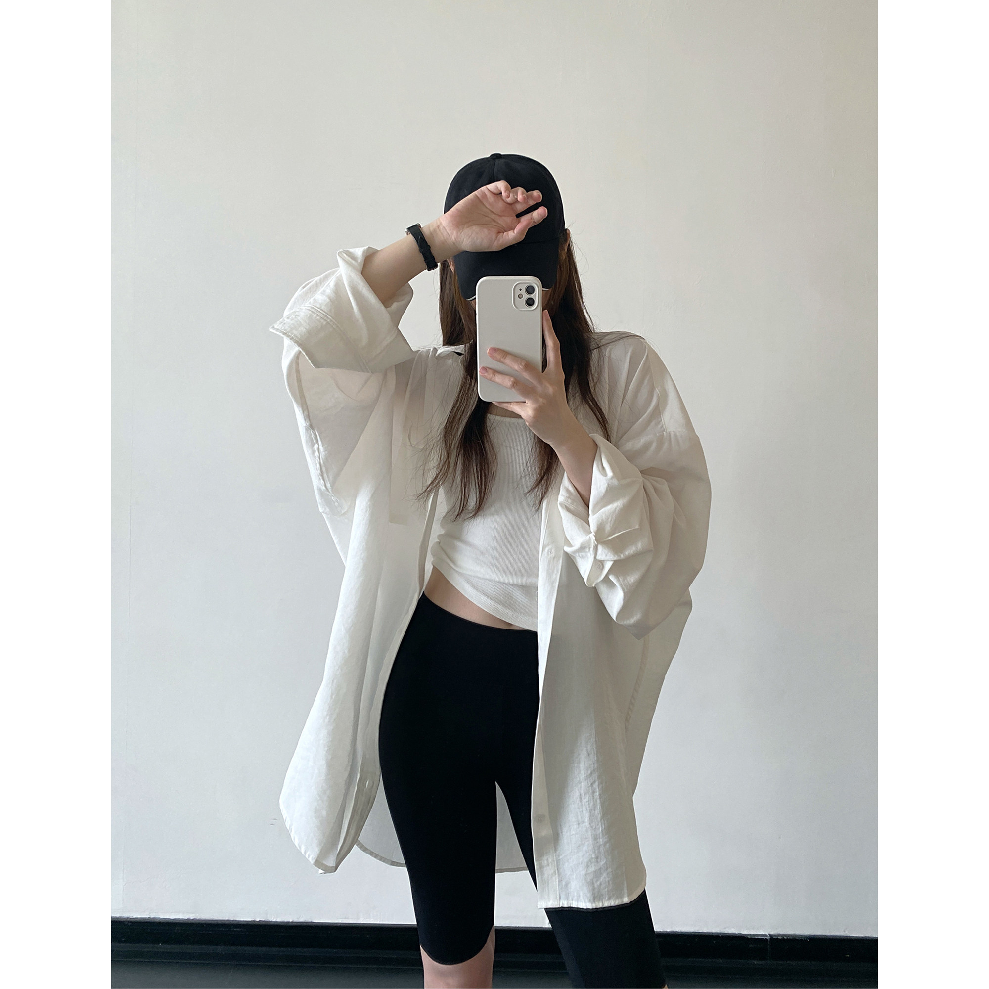 sun柚 '氛围感的神'春夏防晒一件就够了水洗棉宽松调性衬衫外套女