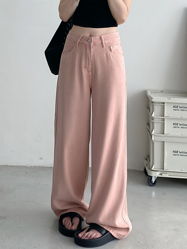 显瘦显高宽松直筒牛仔裤休闲裤女