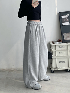 子女冬季 棉感加绒加厚裤 宽松显瘦阔腿休闲运动风卫裤 清仓价