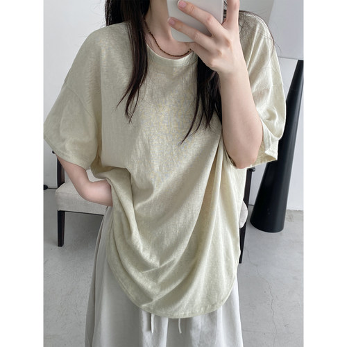 宽松基础百搭短袖简约慵懒T新款
