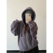 600g高克重杂纱连帽卫衣冬季 sun柚 香芋暖暖 慵懒上衣外套