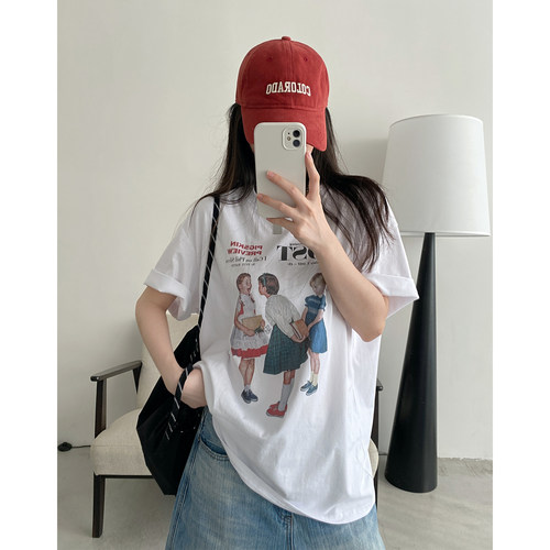 短袖T恤女夏休闲宽松显瘦上衣