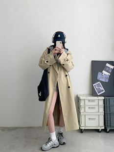 【清仓价】卡其色风衣外套女款春秋长款英伦风气质高级感大衣
