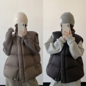 sun柚 呼吸泡芙 三星白鸭绒羽绒马甲女秋冬零压感轻薄羽绒服