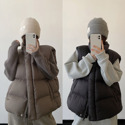 三星白鸭绒羽绒马甲女轻薄羽绒服