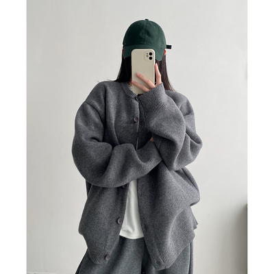 加厚开衫毛衣女秋冬季上衣外套