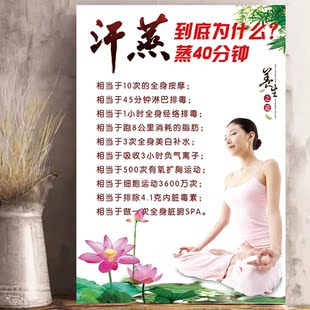 汗蒸海报中药熏蒸广告图好处广告宣传图美容院装饰画汗蒸房宣传画