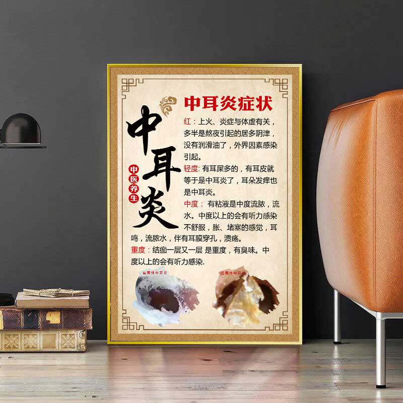 中耳炎海报采耳广告图片文化耳烛挂图症状耳疗耳朵护理图片宣传画