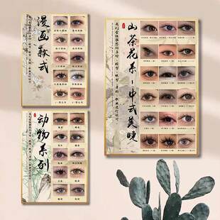 美睫展示板嫁接睫毛款式图片美睫店广告海报宣传图墙面装饰贴画kt