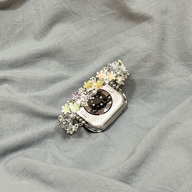 夏日小雏菊金属油画表带iwatchs10苹果手表789代se高级感可爱小花