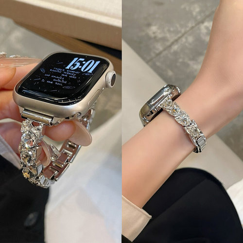 苹果手表iWatch11表带轻奢蝴蝶结镶钻适用applewatch10代se高级感
