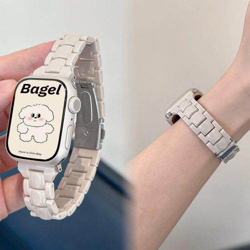 适用iwatch9表带树脂小蛮腰纯色苹果手表表带applewatch876se夏季