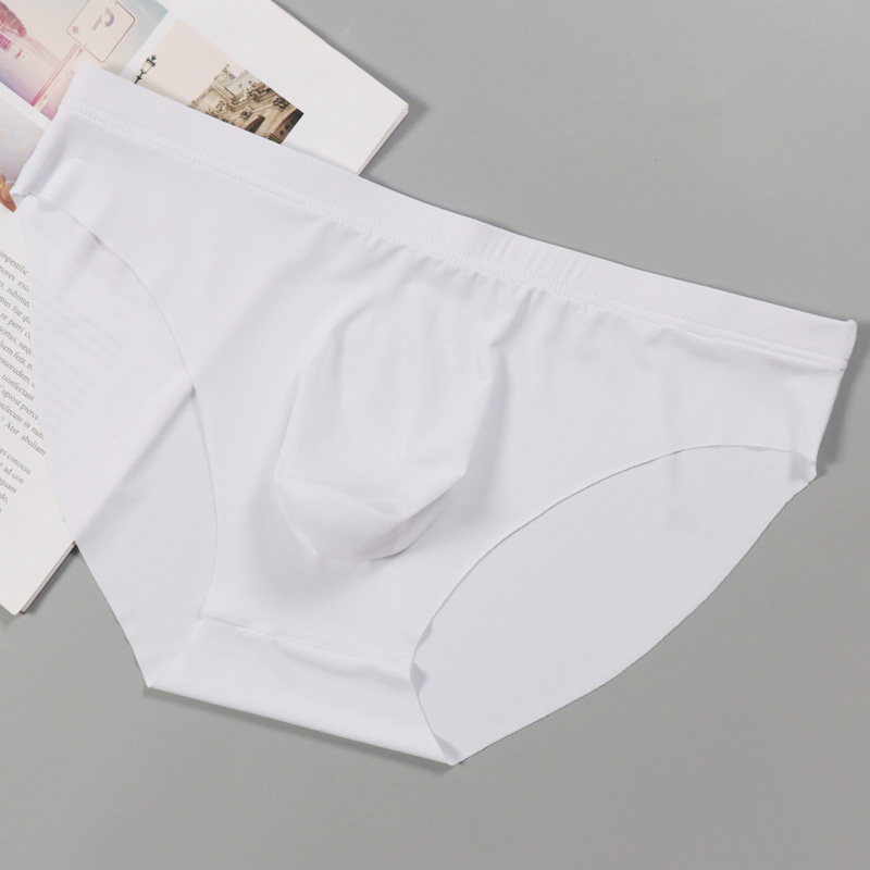 男士内裤超薄冰丝三角裤夏季速干透气液体裤青年一片式无痕3d裤衩
