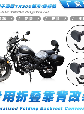 适用于旅行版豪爵TR300折叠靠背货架都市版专用靠垫司机乘客两用