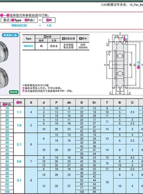 圆皮带惰轮双联型MBRAC MBXAC15 20 23 28 30 40 45 48