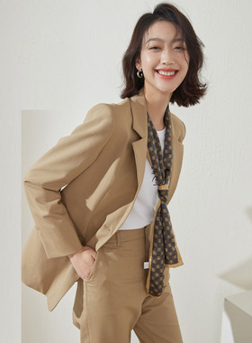 风迪品牌春季新款西装女士修身显瘦简约通勤百搭西服外套3B17024