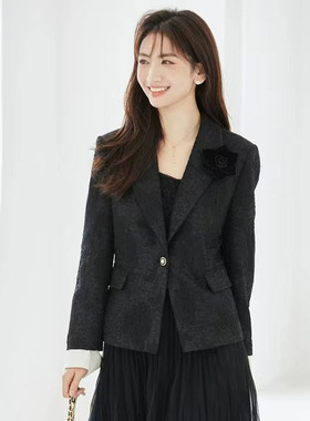 风迪春秋新款西装女百搭修身显瘦一粒扣气质通勤OL西服外套C15058