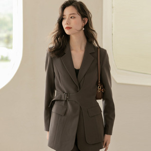女百搭休闲系带通勤百搭外套潮1A35053 西装 风迪品牌折扣秋季 新款