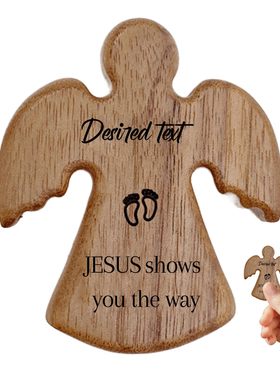 创意小天使橄榄木翅膀十字架