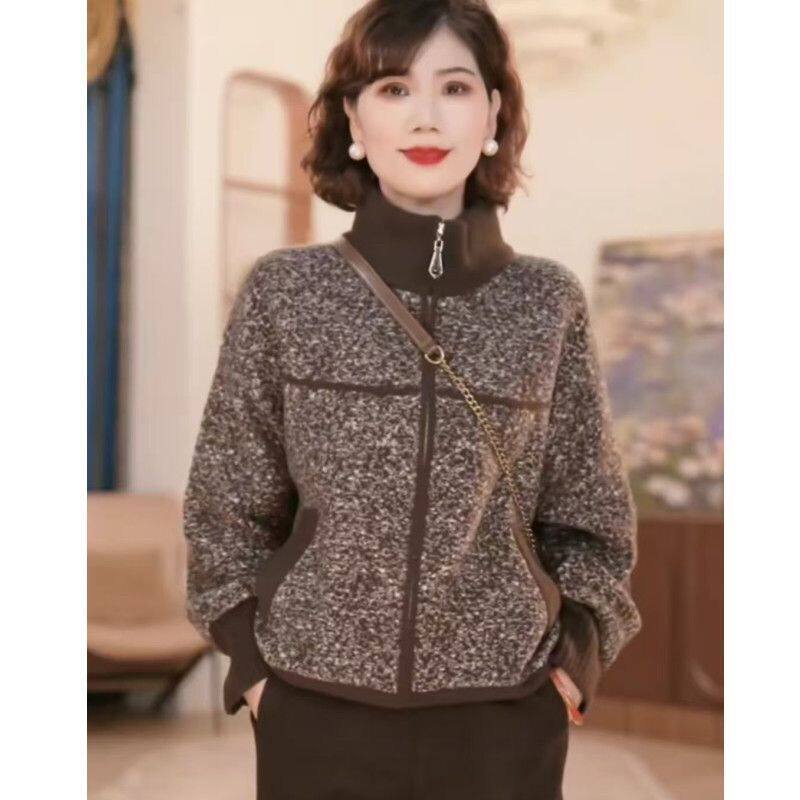 贵夫人妈妈春装时尚针织外套2026新款洋气中老年人女装夹克上衣服