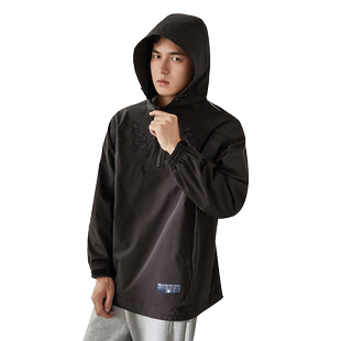 IRA男装秋季夹克外套男半开襟连帽卫衣宽松休闲运动冲锋衣