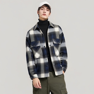IRA冬季新款御寒保暖90绒外套男式格子夹克设计羽绒服轻薄休闲潮