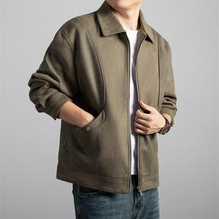 百搭舒适柔软有型帅气 翻领夹克外套时尚 IRA2025秋冬新款 男士