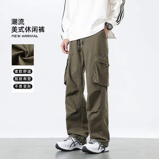 IRA美式工装风多口袋休闲裤男裤宽松直筒长裤潮流2026春季新款