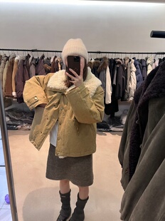 韩系2025冬季 毛毛大翻领休闲百搭90白鸭绒羽绒服女外套老钱风 新款