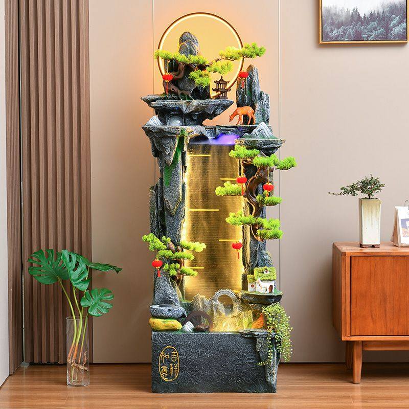 办公室客厅落地假山流水喷泉装饰摆件招财风水轮电视柜循环水景观,家居饰品,流水摆件,淘宝优惠券,粉丝福利购,淘宝优惠卷