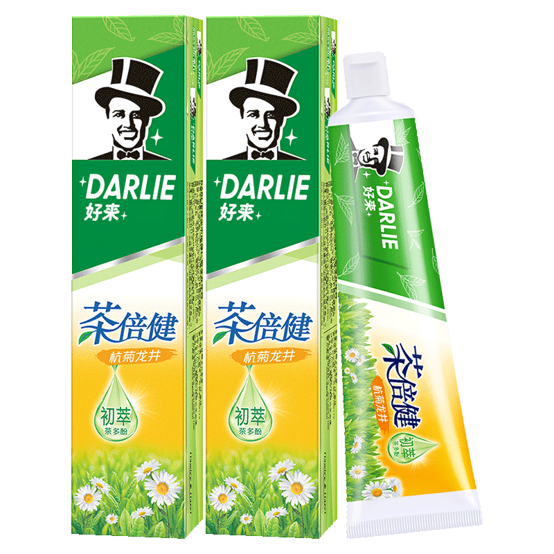 好来茶倍健龙井清火组合装牙膏