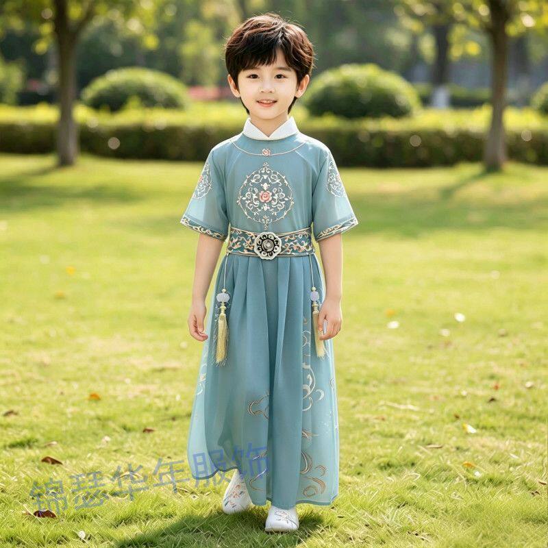 男童汉服夏季薄款2026新款国风儿童唐装小少爷古装男孩新中式古风