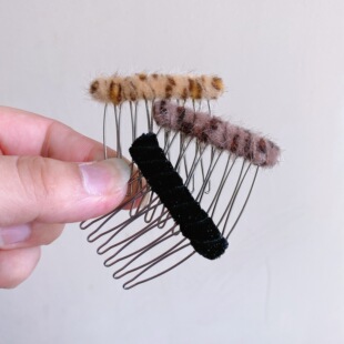 日系蝴蝶结发卡发夹发梳碎发夹头饰发插丝绒豹纹甜美百搭插梳发饰